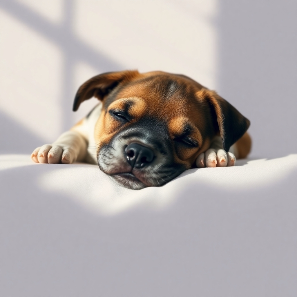 A French bulldog puppy sleeping soundly in a basket.