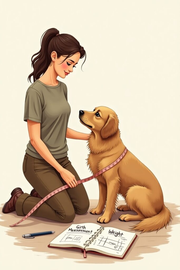 An infographic illustrates how to measure a dog’s girth and weight for sizing the best dog backpack, featuring a chest measurement diagram and a scale.